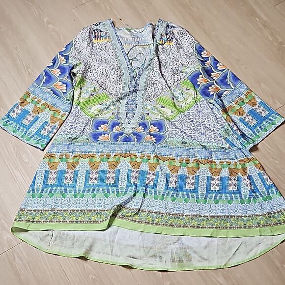 ZANZEA Spring Bohemian Printed Sundress Size LG EU44 F 12 - Picture 2 of 3